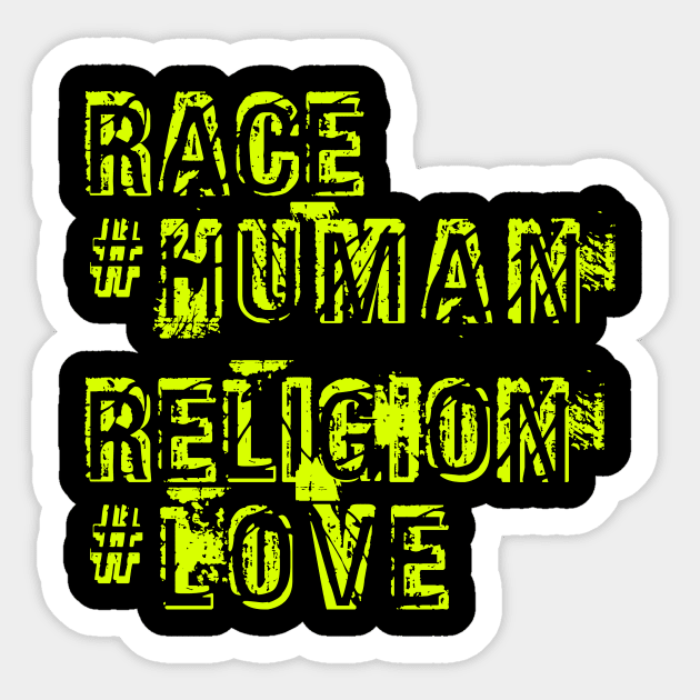 Race Human Religion Love, Christmas Gifts 2023 Sticker by KindWanderer